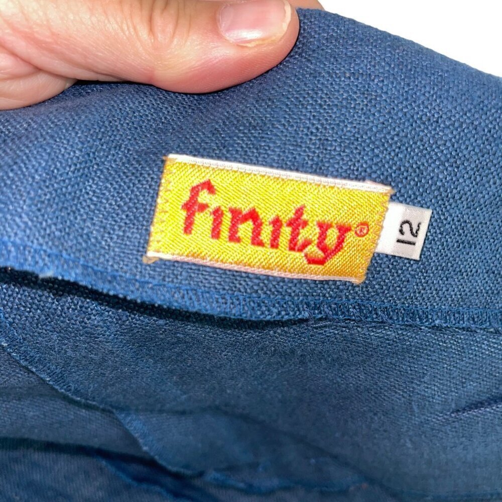 Finity Vintage 1980s Womens Blazer Size 12 Blue Pockets Pure Linen USA - Picture 5 of 10